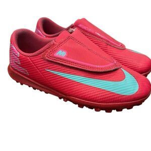 Nike Mercurial Youth Turf Soccer Shoes Pink Hook & Loop Strap 12C